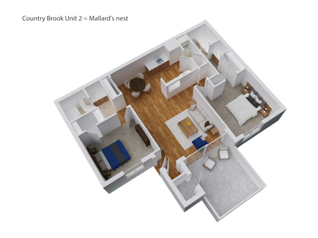 Mallard's Nest 2 Bedroom 2 Bath Floor Plan